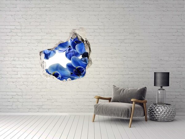 Autocolant gaură 3D Un paradis al florilor în spatele zidului