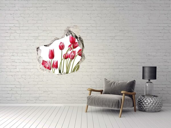 Autocolant un zid spart cu priveliște Explozie florală în beton