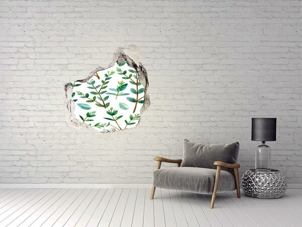 Fototapet 3D gaură în perete Grădină verde din beton
