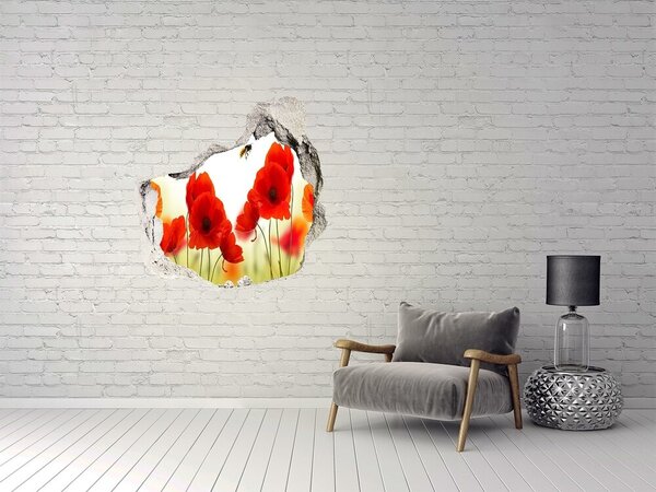 Autocolant gaură 3D Paradisul florilor cu o albină