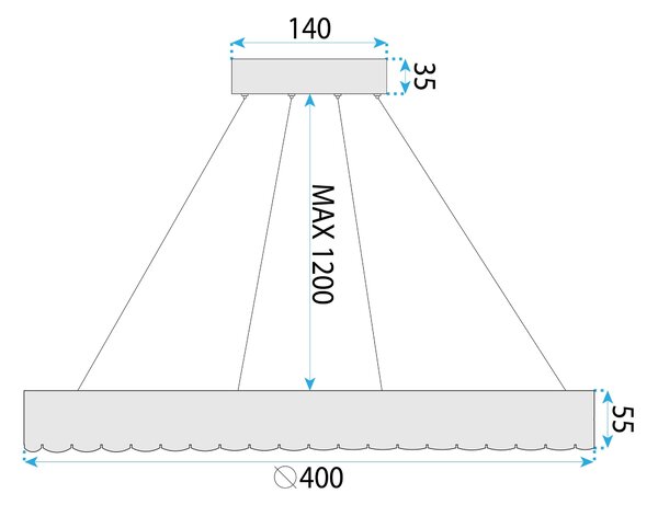Lampa LED MS018-CP ROSE GOLD 40cm