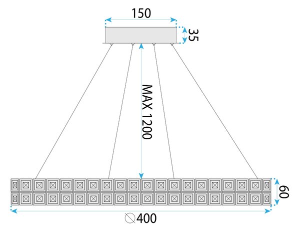Lampa LED MS004-CP 40cm CHROME
