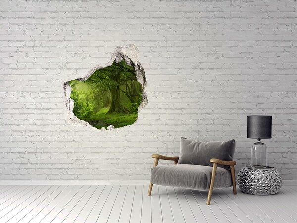 Autocolant 3D gaura cu priveliște O pădure verde plină de viață