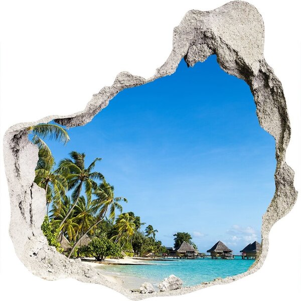 Autocolant 3D gaura cu priveliște Plaja din Caraibe