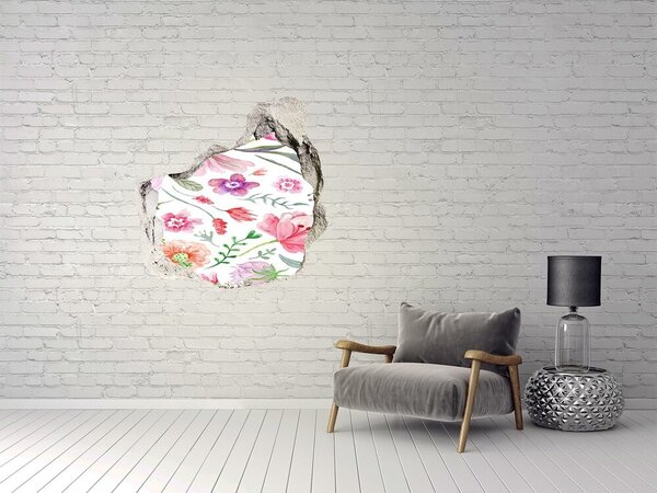 Autocolant gaură 3D Grădina de flori din spatele zidului