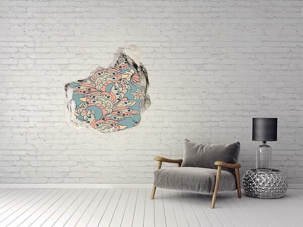 Autocolant un zid spart cu priveliște Gaură în model floral de perete