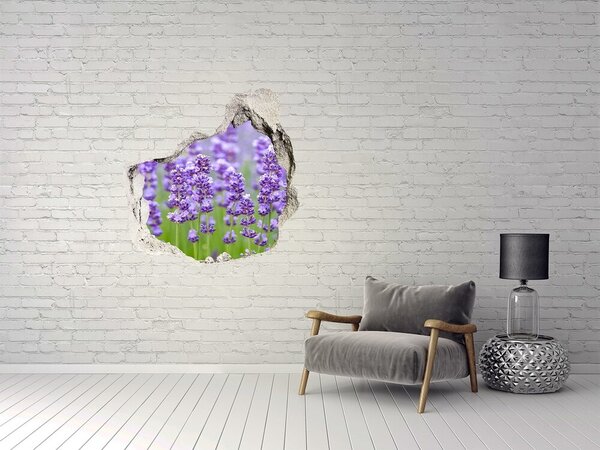 Autocolant 3D gaura cu priveliște Câmp de lavandă la soare