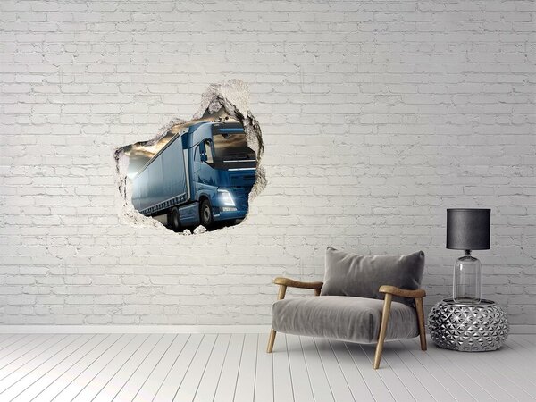 Fototapet 3D gaură în perete Camion pe drum