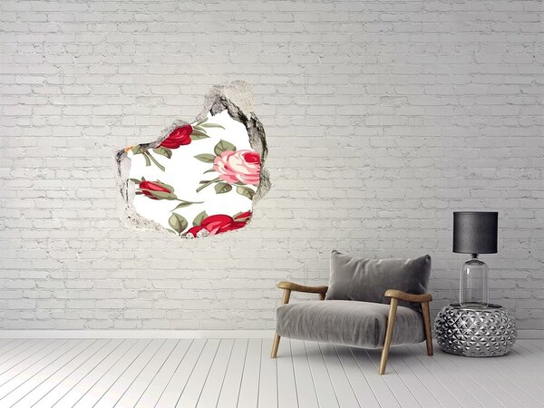 Fototapet 3D gaură în perete Gaură de floare în perete