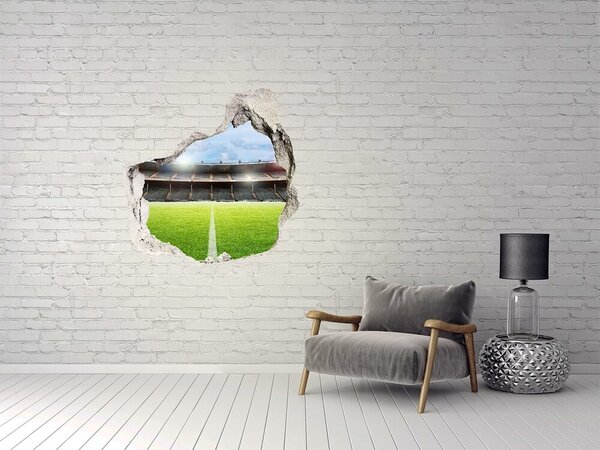 Fototapet 3D gaură în perete Stadionul de fotbal din spatele zidului