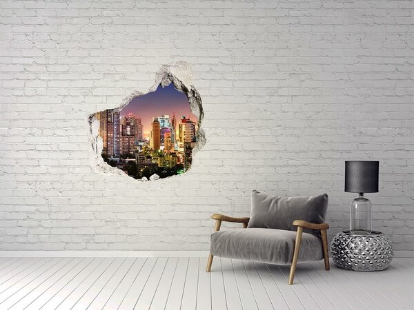Autocolant gaură 3D Vedere a orașului noaptea