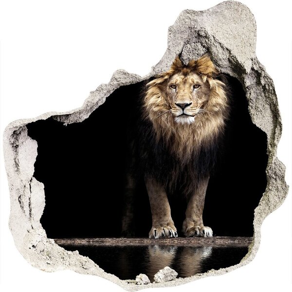 Autocolant gaură 3D Portret de un leu