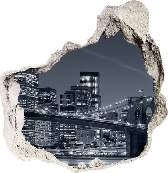 Fototapet un zid spart cu priveliște Manhattan New York City