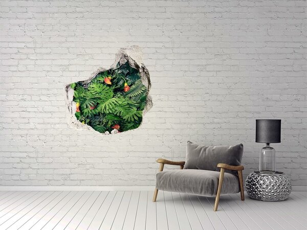 Autocolant autoadeziv gaură Grădină tropicală în spatele zidului