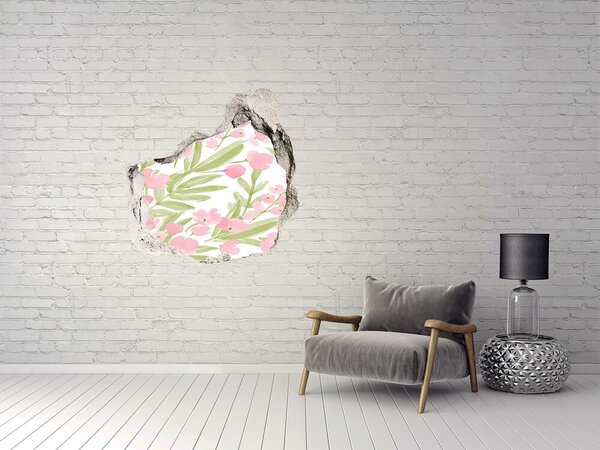 Autocolant gaură 3D Gaură în perete Motiv floral
