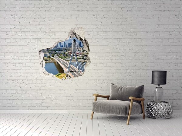 Fototapet 3D gaură în perete Podul din Varșovia