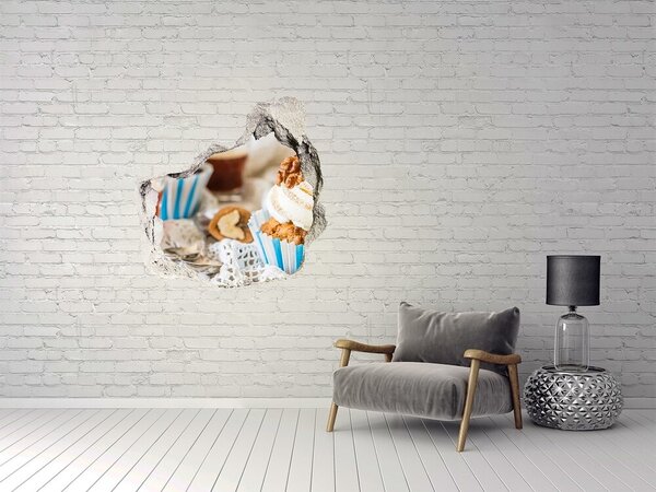 Autocolant gaură 3D Paradis dulce cu brioșe