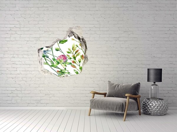 Fototapet 3D gaură în perete Grădina de flori din spatele zidurilor