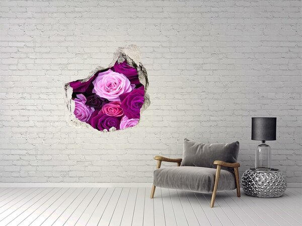 Fototapet un zid spart cu priveliște Un paradis floral cu o gaură în perete