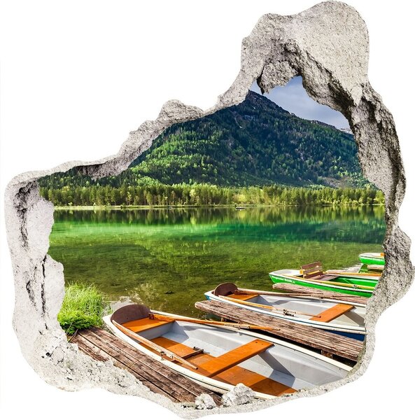 Autocolant 3D gaura cu priveliște Barci pe lac