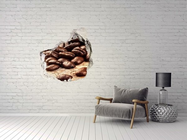 Autocolant gaură 3D Cafea în inima zidului