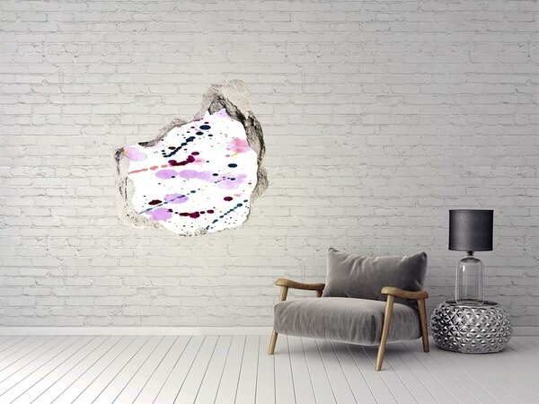 Fototapet 3D gaură în perete O explozie colorată de creativitate