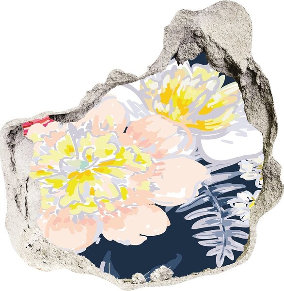 Autocolant 3D gaura cu priveliște model floral