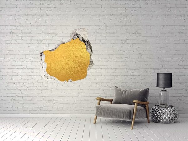 Fototapet 3D gaură în perete Gaură de aur în perete