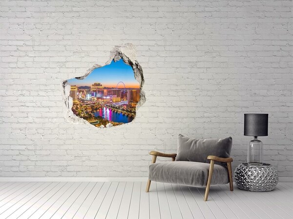 Fototapet un zid spart cu priveliște Las Vegas noaptea