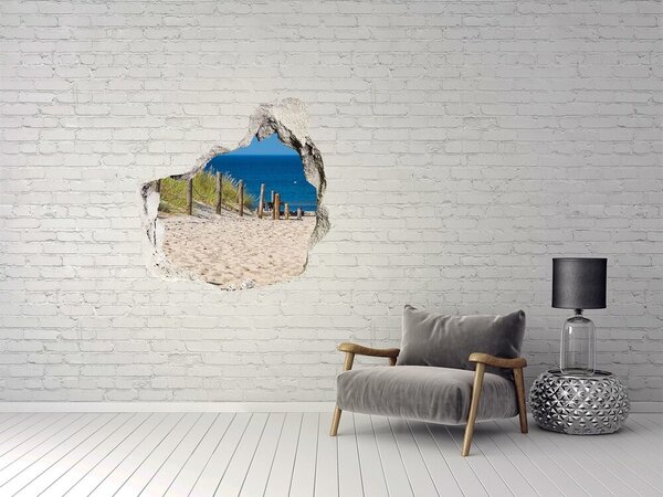 Fototapet un zid spart cu priveliște Plajă tropicală cu vedere la mare