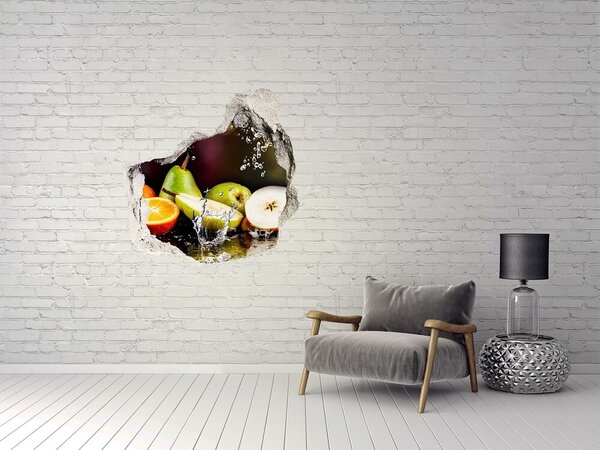 Autocolant 3D gaura cu priveliște Paradisul fructelor din spatele zidului
