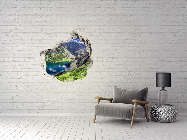 Autocolant 3D gaura cu priveliște Valea de munte cu un lac