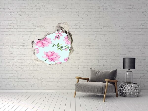 Fototapet 3D gaură în perete Un vis floral în spatele pereților