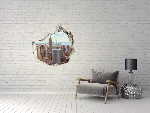 Autocolant 3D gaura cu priveliște Vedere a orașului New York