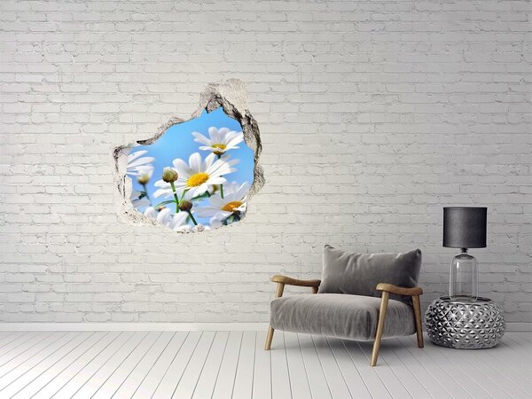 Autocolant de perete gaură 3D Un paradis al florilor în spatele zidului