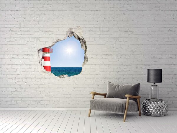 Fototapet 3D gaură în perete Un far lângă mare
