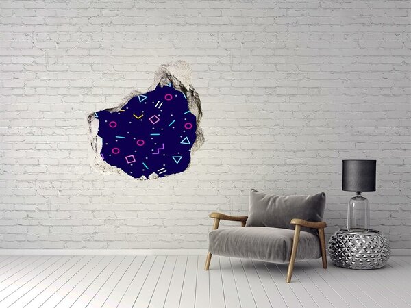Fototapet un zid spart cu priveliște Model colorat pe perete