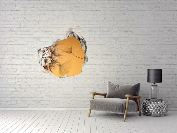 Autocolant 3D gaura cu priveliște O gaură în perete cu motive vegetale delicate