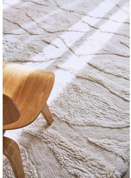 Covor alb lavabil/țesut manual din lână 170x240 cm Enkang Ivory – Lorena Canals