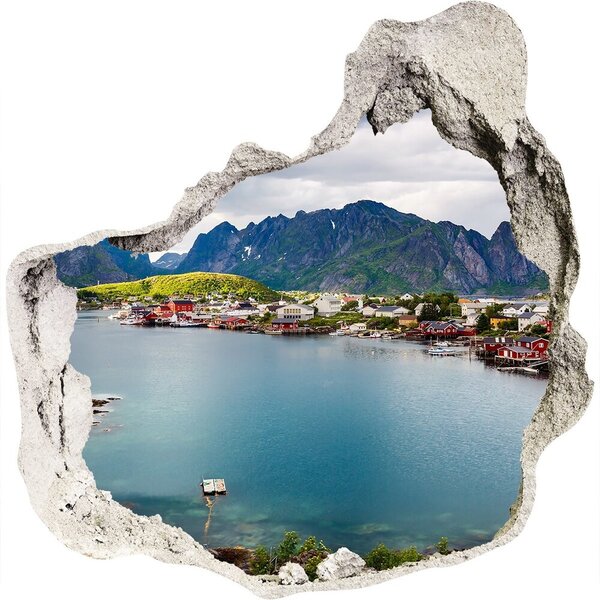 Fototapet 3D gaură în perete Lofoten din Norvegia