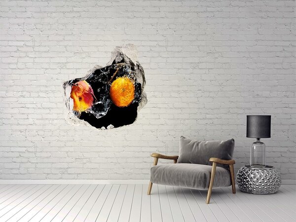 Autocolant gaură 3D Explozie fructată în apă