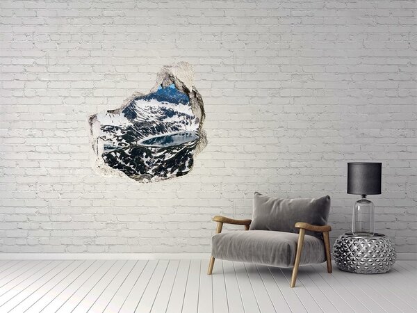 Autocolant gaură 3D Lac de munte în Alpi