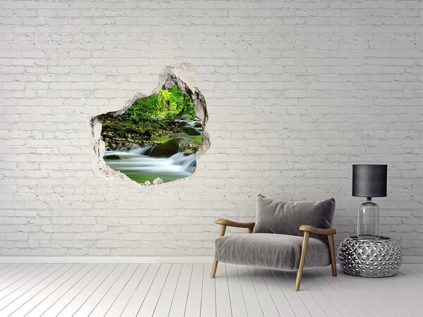Autocolant 3D gaura cu priveliște Cascadă în pădurea tropicală
