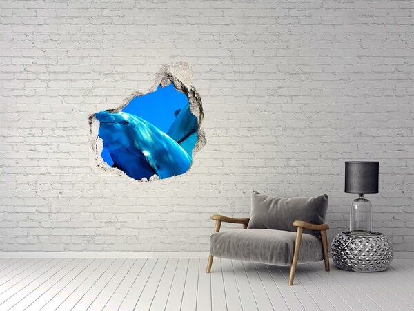 Autocolant autoadeziv gaură Delfinii în ocean