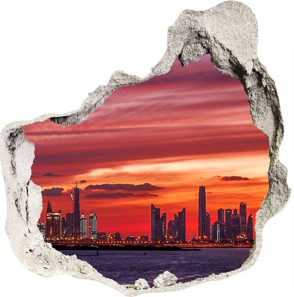 Autocolant de perete gaură 3D Sunset Dubai
