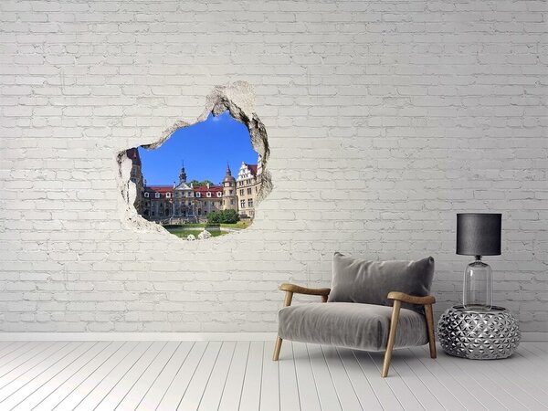 Autocolant gaură 3D Un castel printre verdeață