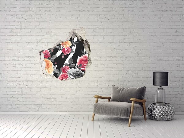 Fototapet un zid spart cu priveliște Fotografie florală din beton