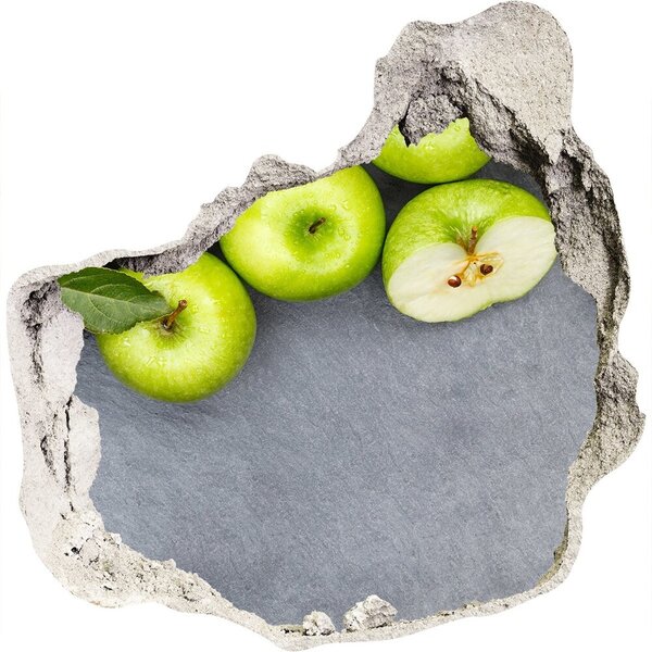 Autocolant un zid spart cu priveliște mere verzi