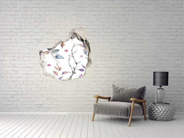 Autocolant 3D gaura cu priveliște Un peisaj floral în spatele găurii