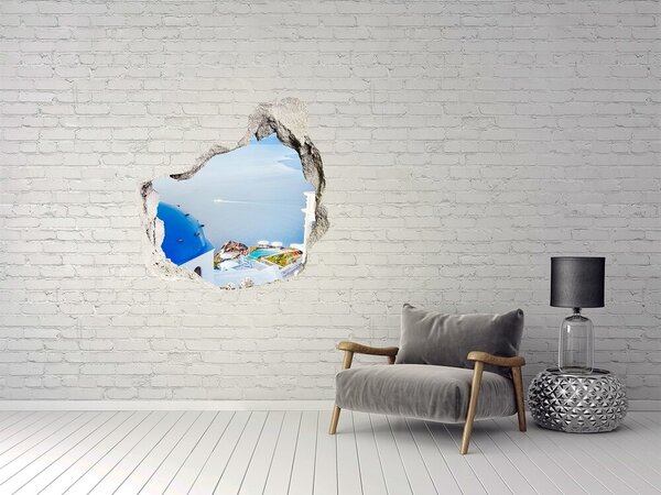 Fototapet un zid spart cu priveliște Vedere din Santorini